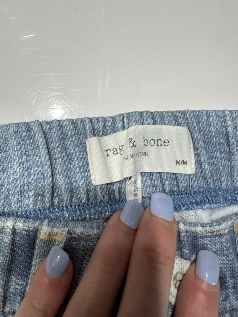 rag & bone pale blue sweat pant denim - Picture 2 of 3